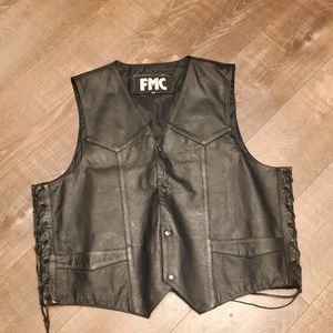 FMC Leather Motorcycle Vest